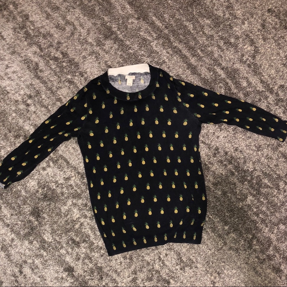 🍍Jcrew Navy Blue Pineapple Blouse🍍